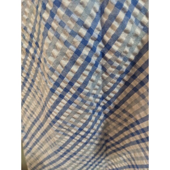 Anne Klein Blue Front Tie Bow Gingham Modest Sleeveless Pockets Dress Size 10 - Picture 6 of 11